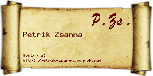 Petrik Zsanna névjegykártya